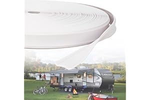 QAGEA RV Insert Molding Trim, Trim Insert 1", Travel Trailer Screw Cover Trim, Door Corner Seal, Vinyl RV Corner Molding, 100Ft Camper Exterior Trim (100FT - 1" Wide, White)