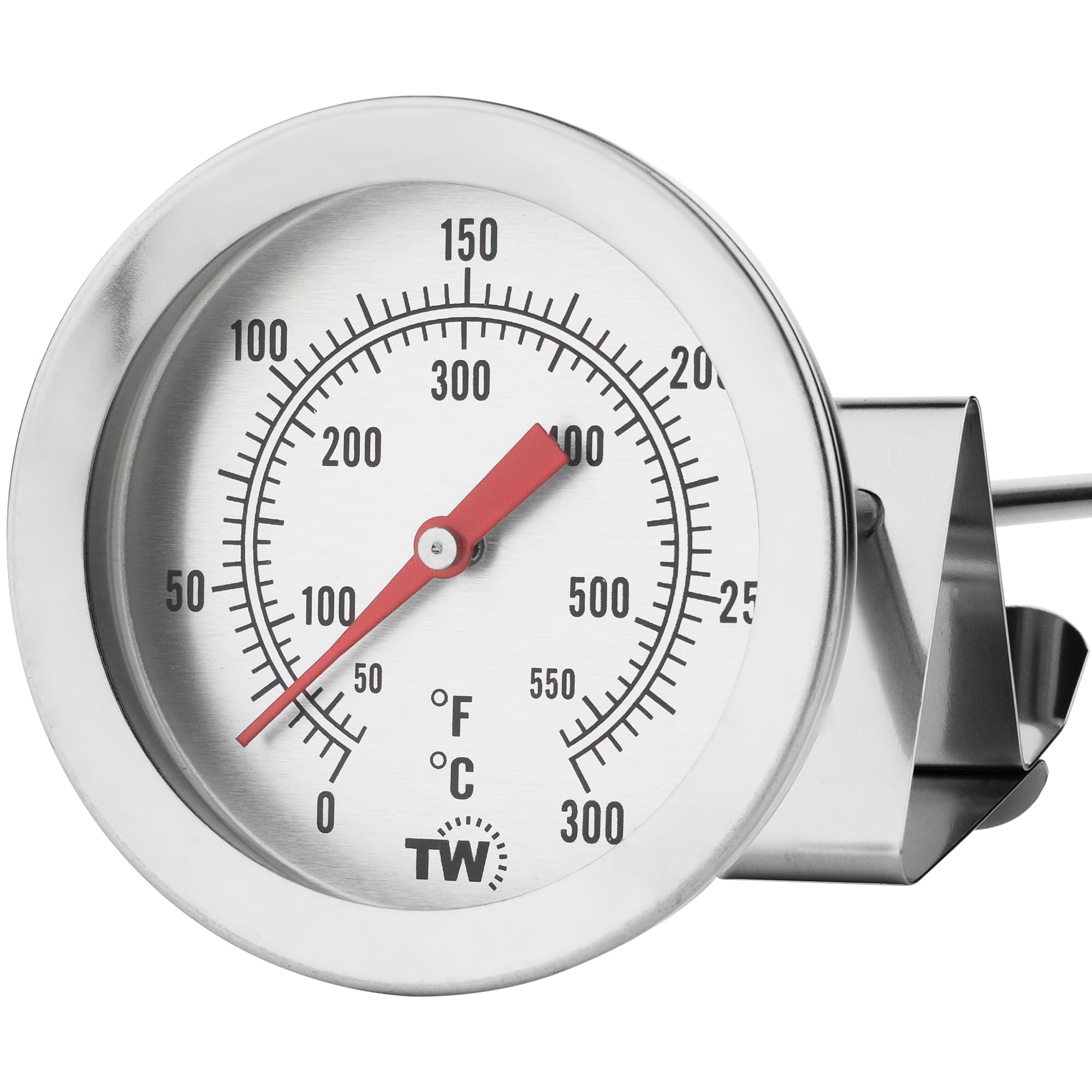 Oil Thermometer for Deep Frying - 150 mm Stainless Steel Deep Frying Thermometer with Useful Pan Clip Ideal for Cooking Oil Fry with Confidence