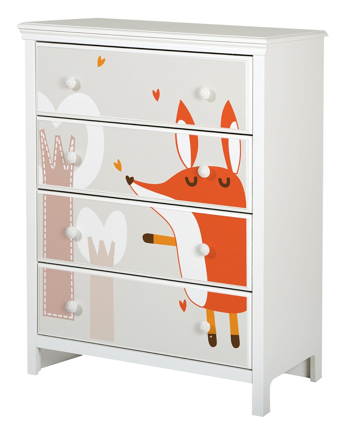 Amazon Com South Shore Cotton Candy 4 Drawer Chest With Fox