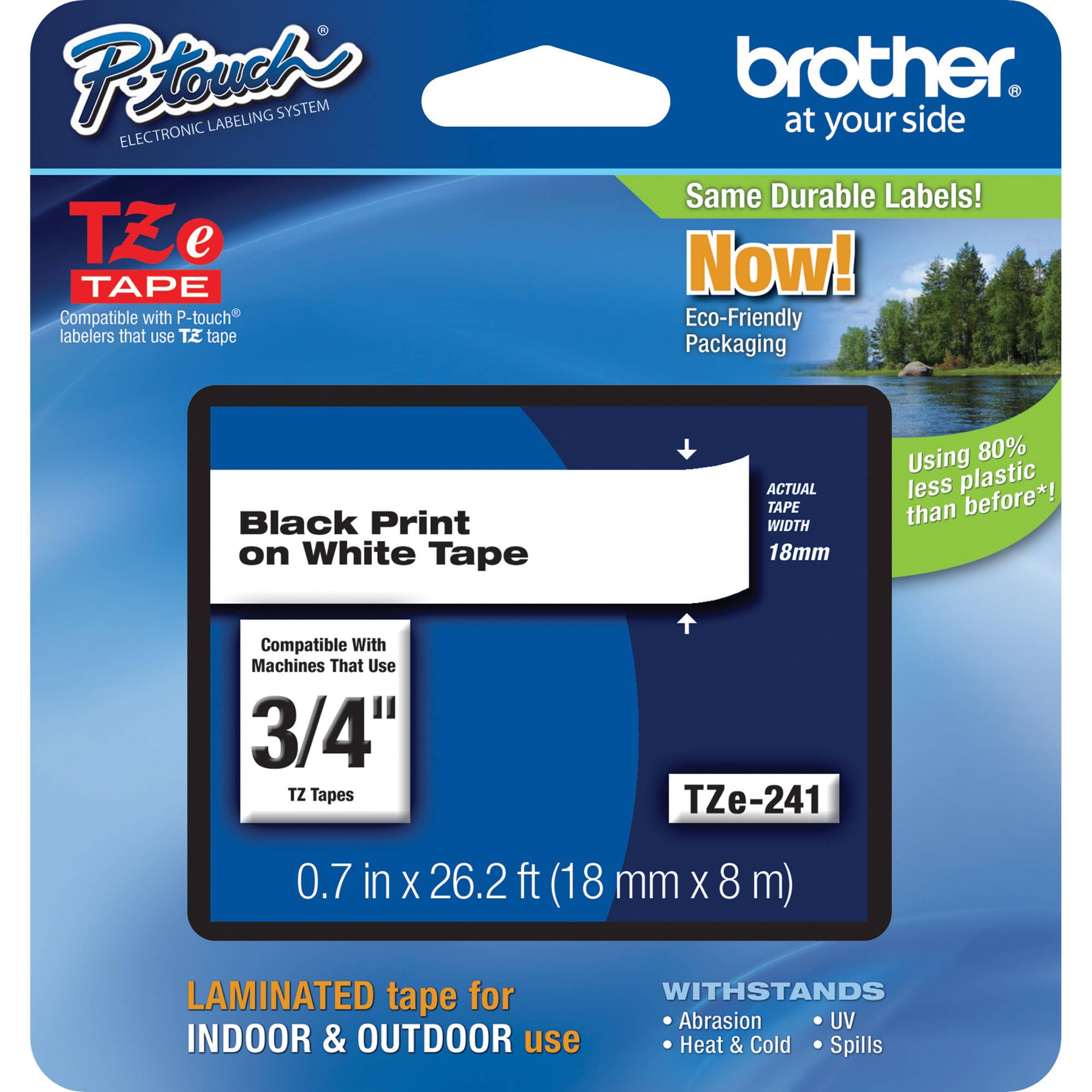 Brother Tape, Black on Red, 9mm (TZE-421)