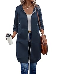 ELESOL Women's Longline Hooded Sweatshirt/Hoodie