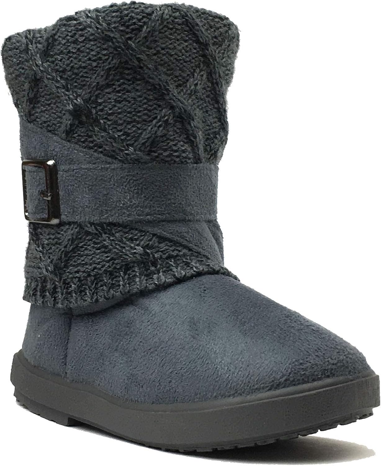  | REDVOLUTION Kids Boots Toddler Girls Cute 2 Buttons Suede Knitting Shoe | 285 | Boots
