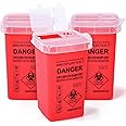MITINU 3Quart (3 Pack) Sharps Container for Home Use, Needle Disposal Containers, Biohazard Containers, Syringe Disposal, Small Portable Container for Travel, Professional Sharp Waste Disposal