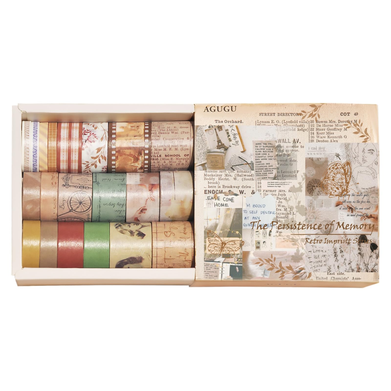Bailinks Vintage Washi Tape Set for Scrapbooking,20 Rolls Decorative Masking Tape Multi-pattern Scrapbook Tape Stickers for DIY Crafts Bullet Journals Planners,Gift Wrapping Decoration