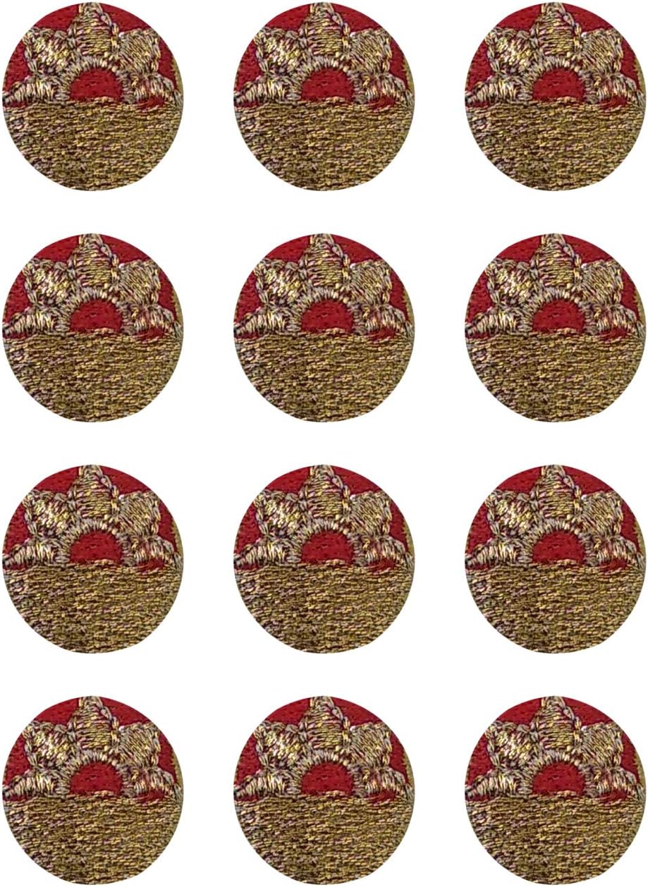 Tripti products Embroidered tilla Work, Thread Work Buttons for Ethnic wear- red Color, 30 Size, 12 Pieces