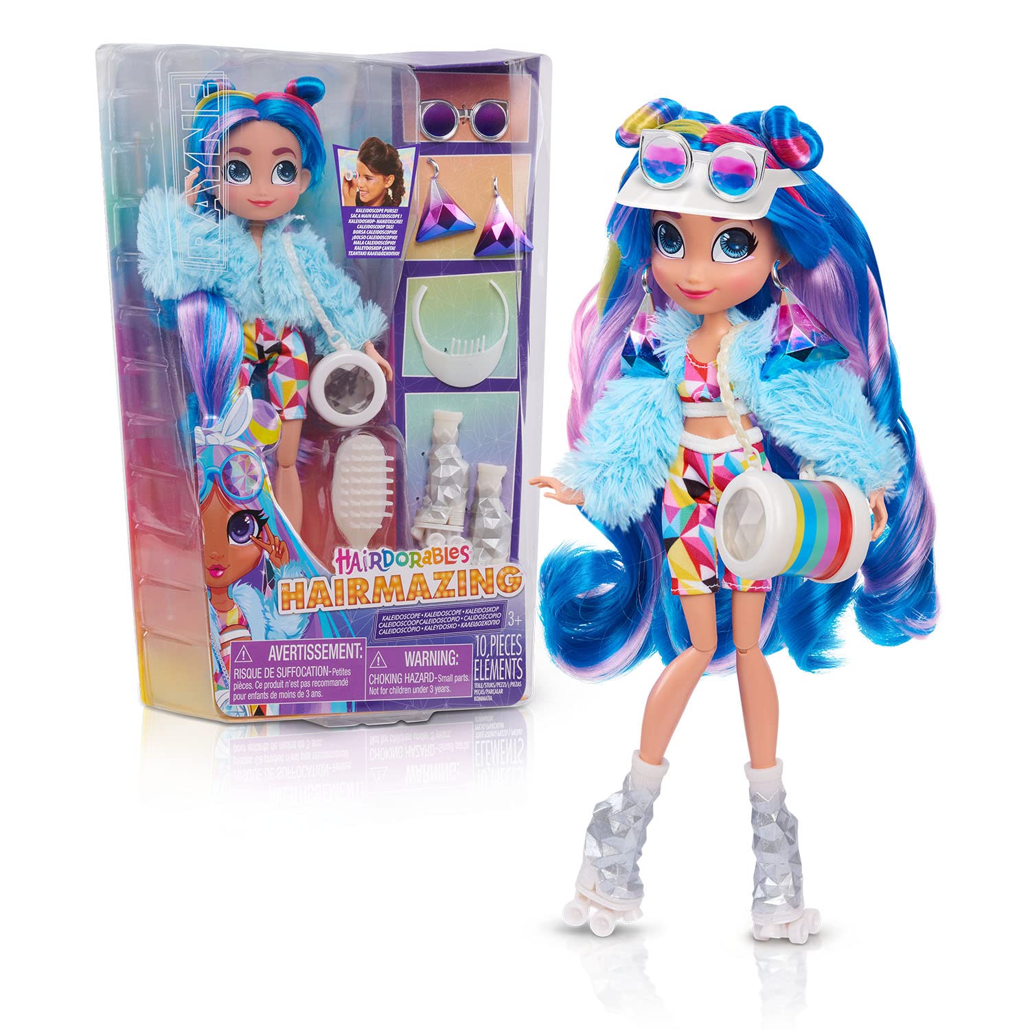 Hairdorables, Hairmazing HAG051 26 cm Doll with Surprises, Series 3 with 1 Kaleidoscope Function, Rayne Model, Toy for Children from 3 Years