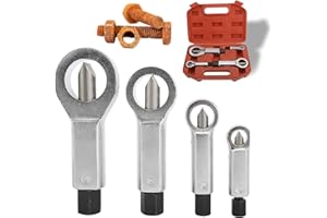 Nut Splitter Heavy Duty Set, 4 PCS Adjustable Rusted Nuts Broken Damaged Screw Nut Cracker Tool, Corroded Stuck Nut Removal S