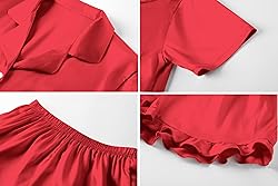 Umeyda Women Satin Pajamas Set, 2Pj Silk Ruffle