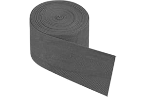 PATIKIL Cotton Twill Tape 2 Inch 5 Yards Cotton Ribbon Bias Binding Tape Herringbone Webbing Trim for Sewing Gift Wrapping Craft DIY Dark Grey