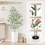 YOLEO 5FT Ficus Tree with White Planter Indoor Silk Realistic Faux Plant view 4
