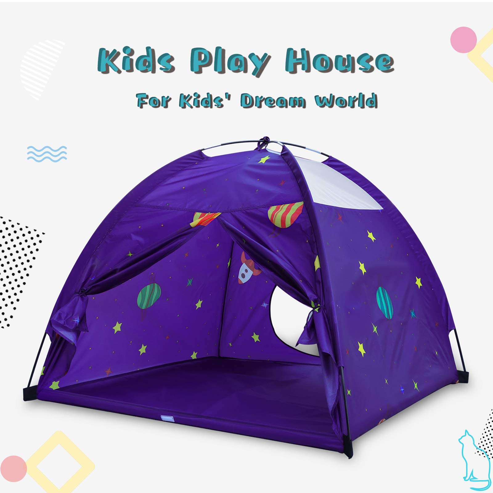 Kids Play Tent Outdoor Boys Indoor Playhouse for Children Tents Toddler Girls Gift Game Play HouseToys (Purple)