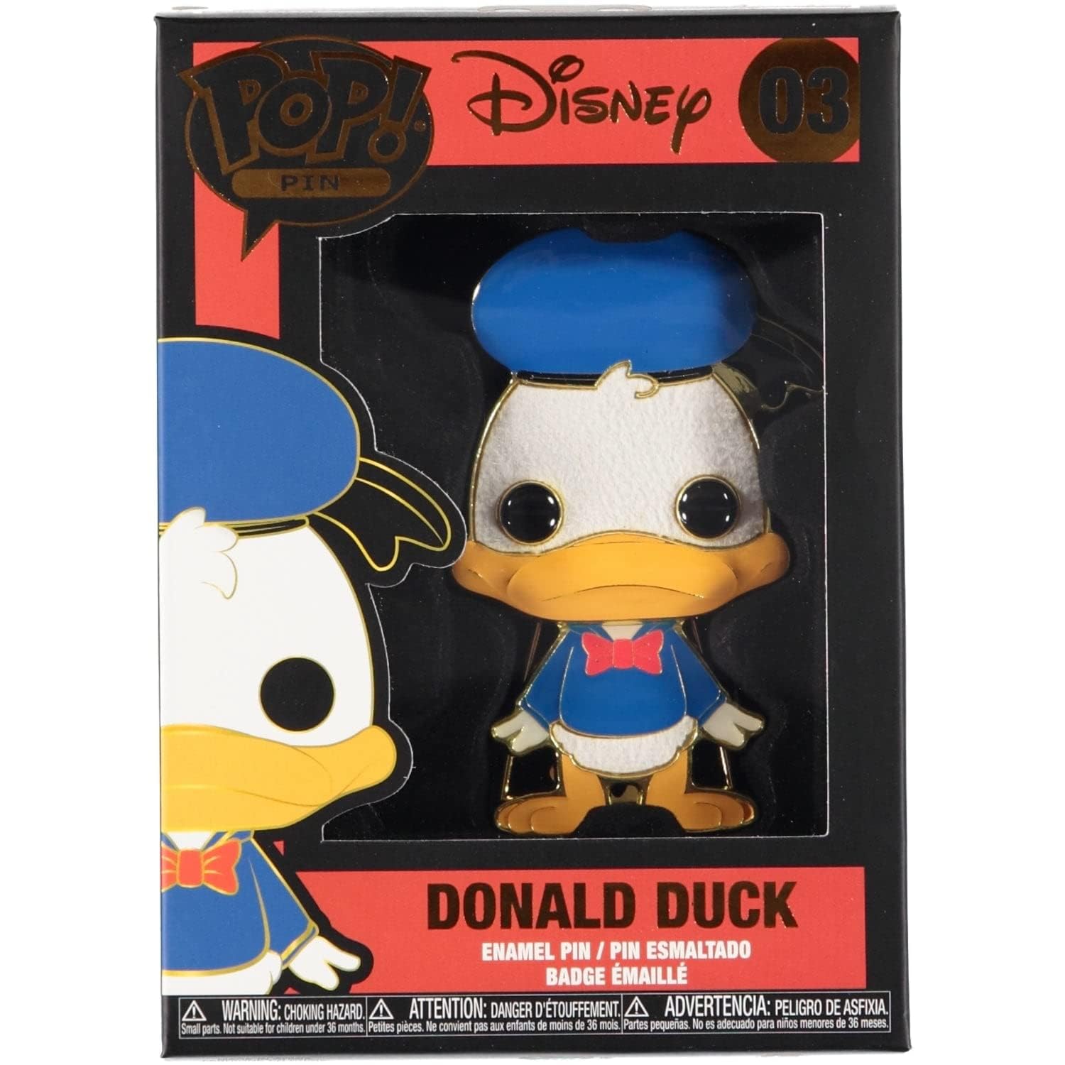 Funko - Pop Pin Disney Donald 10cm Figures and Action Figures, Multicoloured, Single (135817)