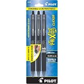 PILOT FriXion Clicker Erasable Pens, Fine Point 0.7 mm, Black Ink, 3-Pack | Erasable, refillable &amp; retractable black pens for notes and sketches, retract at tip, smooth writing fine point pen 0.7 mm