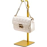 Josmimic Purse Holder Handbag Display Stand: Gold Hanger Rack for Bags, Purses, and Wreath, Adjustable Hook Stand for Tabletop, Closet, and Retail Use for Vendors