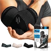 POWERLIX Elbow Brace Compression Support - Elbow Sleeve for Tendonitis, Tennis Brace and Golfers Treatment, Arthritis, Workouts, Weightlifting &ndash; Reduce Elbow Pain (Black, S)