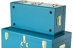 Vixdonos Decorative Large Metal Box Storage Trunk
