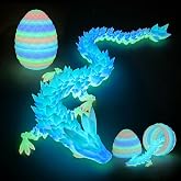 3D Printed Dragon Egg - Glow Rainbow - Large 12" Flexible Dragon Inside | Desk Pet Fidget Toy, Christmas Stocking Stuffers, Birthday, Easter Gift for Kids, Teens &amp; Dragon Lovers