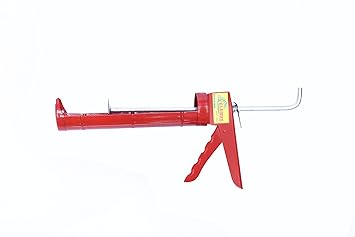 GLOBUS Steel Silicon Gun- (9 inches, Red)(Caulking gun)