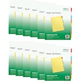Office Essentials&reg; Dividers, Insertable Big Tab&trade;, 8-Tab, Multi, 12 Set | For Organizing Reports and Projects, Handwritten Buff Paper Tabs, Reinforced Binding Edge, 3-Hole Punched for 3-Ring Binders