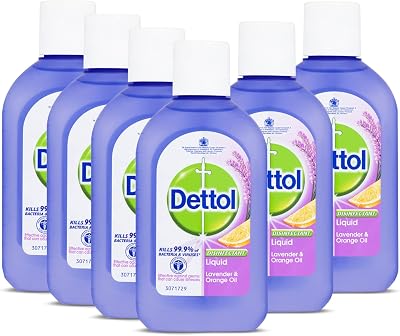 Dettol Disinfectant Liquid Lavender Orange Oil 6 x 500ml 3L