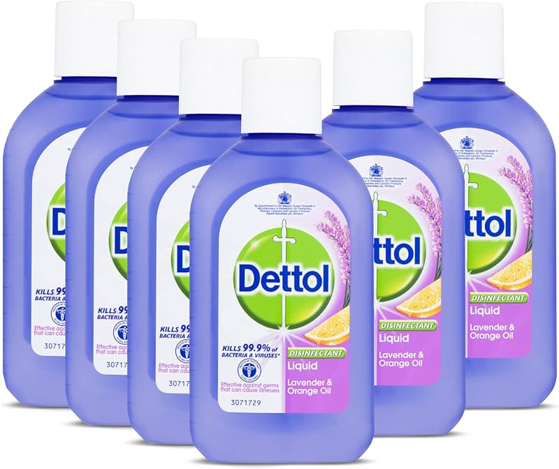 Dettol Disinfectant Liquid Lavender Orange Oil 6 x 500ml 3L