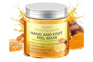BSMKCL Vitamin C & Turmeric Hand and Foot Peel Mask, Hydrating Peel Off Hand Wax Mask Nourishing Exfoliating Repair Dry Rough Cracked Skin Hands Care, Exfoliating Hand Peeling Mask for Men & Women
