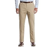 Savane Mens Geo Khaki Expandable Waistband Chino Pants (Available in Big & Tall)