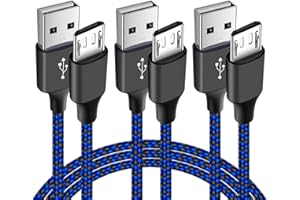 SCOVEE 3-Pack 6FT PS4 Controller Charger Cable for Xbox One Controller,Dualshock 4,PS4 Charging Cord,Nylon Braided Micro USB Data Sync Cable for Xbox One S/X,Playstation-4,PS4 Slim/Pro,Charge and Play Wire