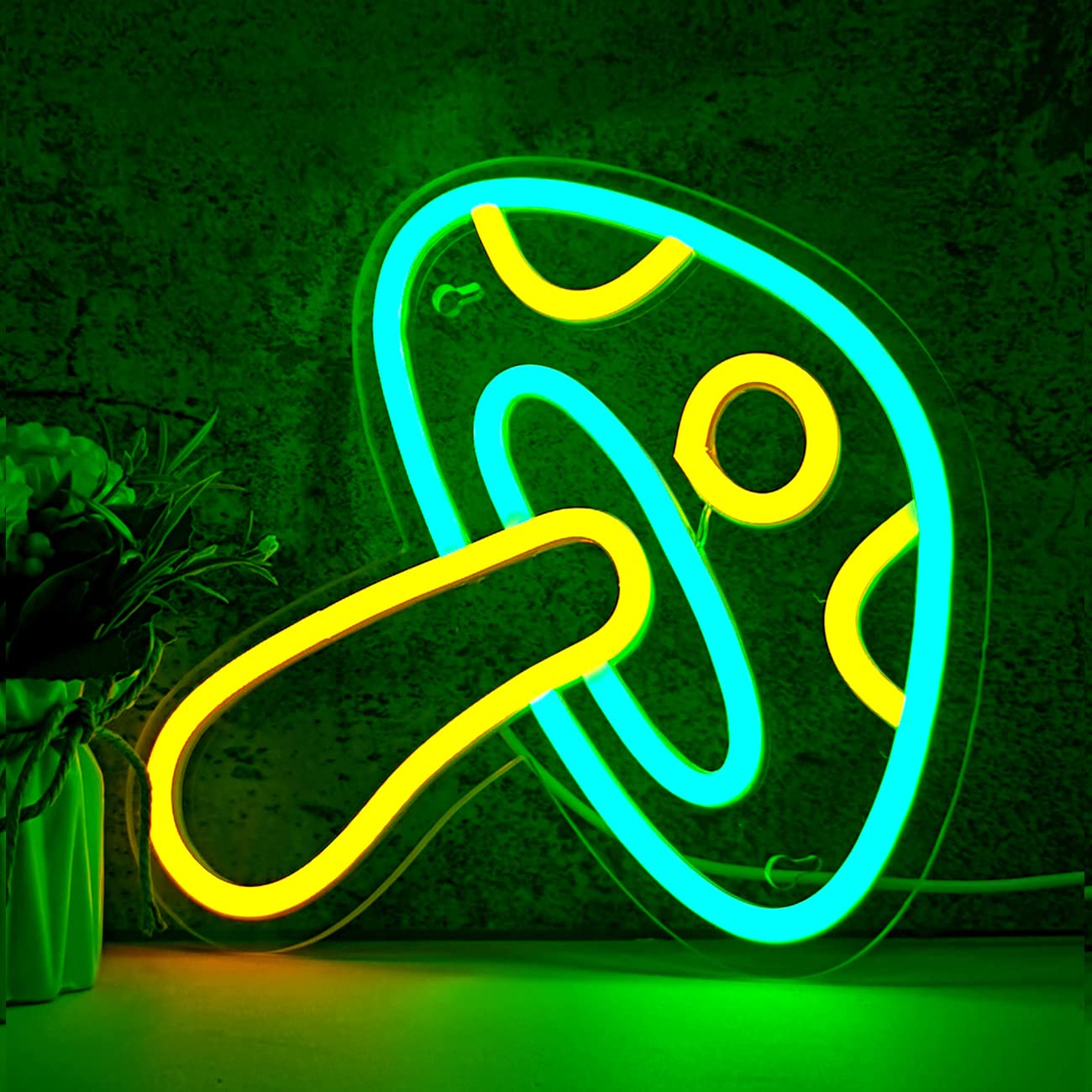 Chi-buy LED Neon Mushroom Cute Neon Sign, USB Powered Neon Signs Night Light, 3D Wall Art & Game room Bedroom Living Room Decor lamp for Girl Boys