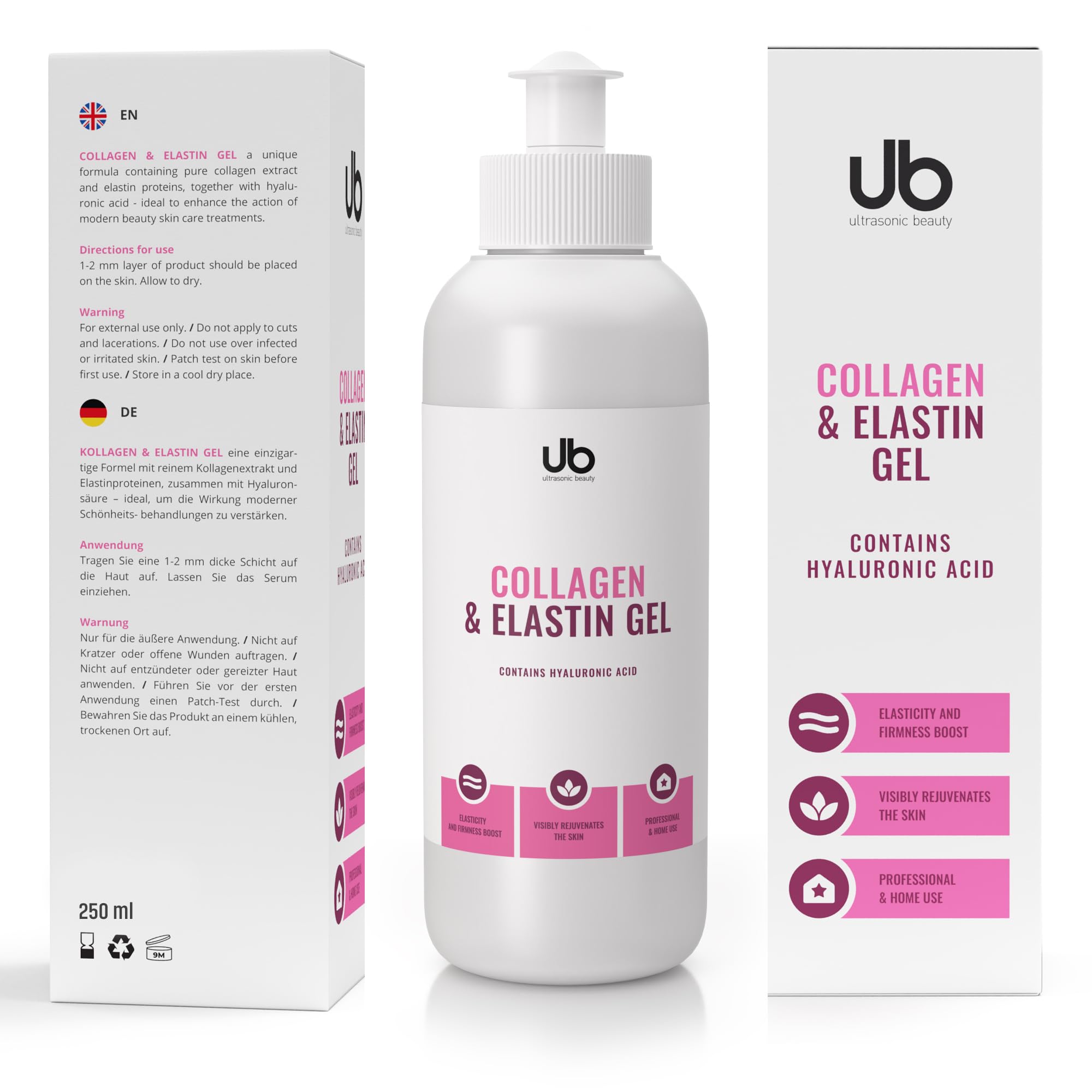 UB Collagen & Elastin Gel - Concentrated Serum | Hydrates & Plumps | Improve Efficiency of Beauty Treatments 250 mL