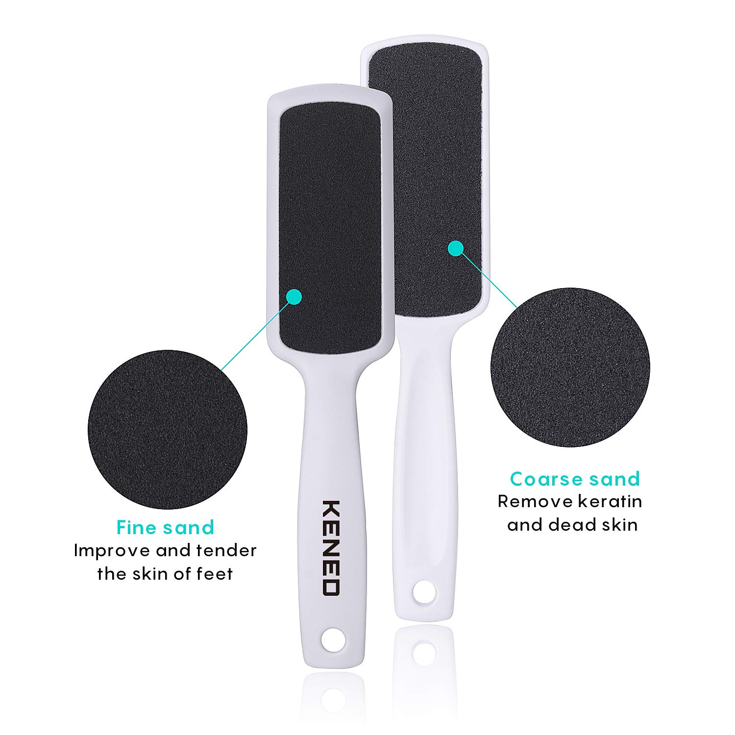 Foot Scrubber Pedicure Tools Rasp - 5 PCS KENED Foot File Callus Remover For Feet To Remove Hard Skin - 2 X Stainless Steel Black, 3 X Plastic White : Beauty