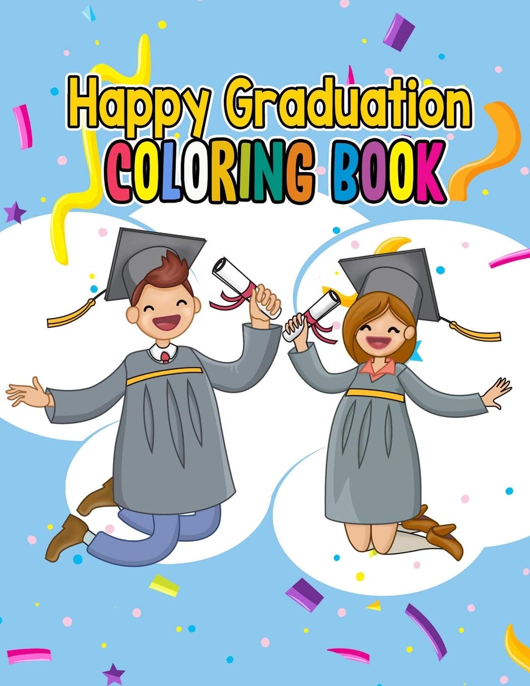 happy graduation coloring book diy greeting cards to cut color and share with your graduate dreamswirl natalie 9798647538734 amazon com books