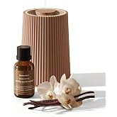 Homedics Waterless Essential Oil Diffuser with 15ml Vanilla Cedarwood Oil | SereneScent Cordless Cold Air Scent Diffuser Starter Kit with Ambient Light, Studio 671 (Terracotta)