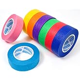 Yicnrnoj 8 Rolls 0.79 Inch x 22 Yard Colored Masking Tape, Strong Adhesion | Vibrant rainbow, writable, multi-surface paint tape, removes easily, for wall painting, art, and scrapbooking supplies