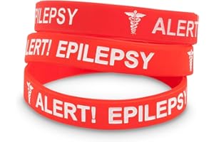 PDTXCLS 3 Pack - Epilepsy Epileptic Seizure Medical Alert ID Silicone Wristband Bracelet by Medicaband