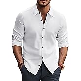 PJ PAUL JONES Mens Long Sleeve Button Down Shirts Wrinkle Free Stretch Untucked Dress Shirts Business Casual Shirt