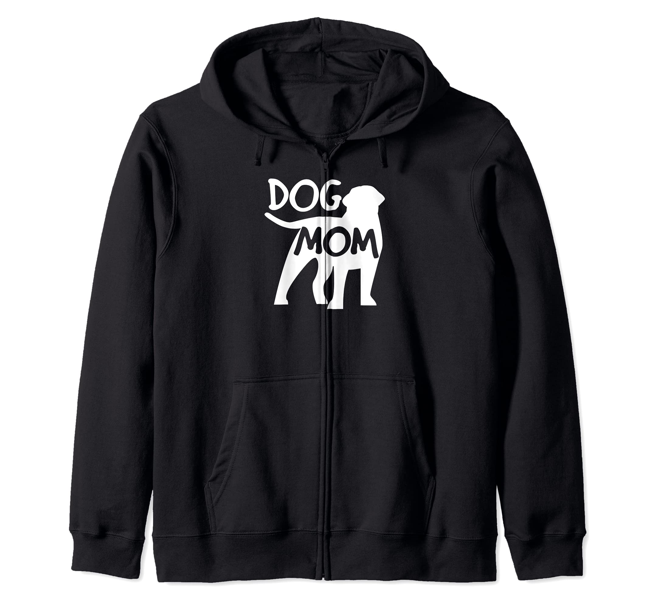 Best Dog Mom Woman Doggy Bark Bone Mothers Day Canine Puppy Zip Hoodie