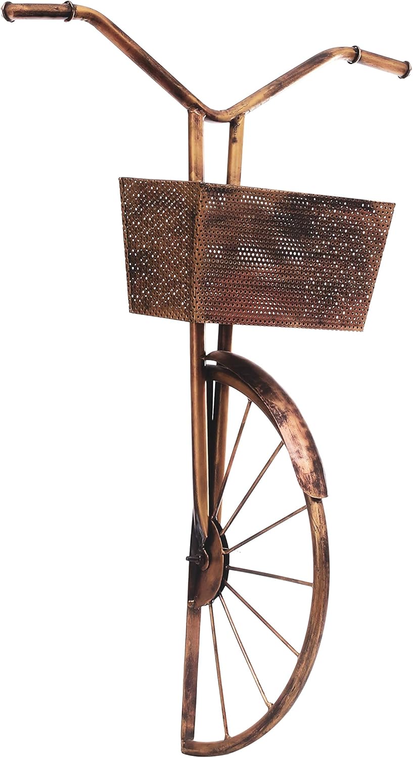 Buy Decor Solutions Vintage Metal Bicycle With Basket Wall Hanging Bicycle For Home And Office Decor 35 X 24 X 9 Inches Online At Low Prices In India Amazon In