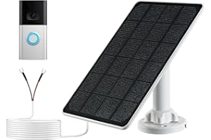 GENDOING Solar Panel Charger Compatible with Ring Video Doorbell 3/3+/4, Battery Video Doorbell Plus, 13ft Waterproof Charging Cable, 360°Adjustable Mount,5W 5V, 7.5 * 6.4"