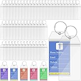 Falzqq 50 Pack Cruise Luggage Tag Holder, Waterproof Transparent PVC Cruise Tags Holders for Luggage 7.28 x 3.5 Inch Narrow Clear Plastic Bag Tag Holder with 50 Pcs Silver Steel Ring for Travel