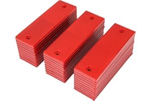 DIRBUY 30Pcs Red Reflector Stick-on Waterproof Reflector Tape Warning Plate Adhesive Reflector for Cars, SUV, Trailer Pickup, Motorcycle, Trucks, Boat and Bicycle