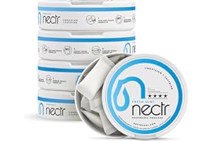 Nectr Energy Nootropic Pouches – Fresh Mint Flavored, Caffeine Pouches with Cognizin® Citicoline. Nicotine-Free Sugar-Free Brain Treats. Smooth, Sustained Focus & Energy Supplement - 5 Pucks of 16pcs