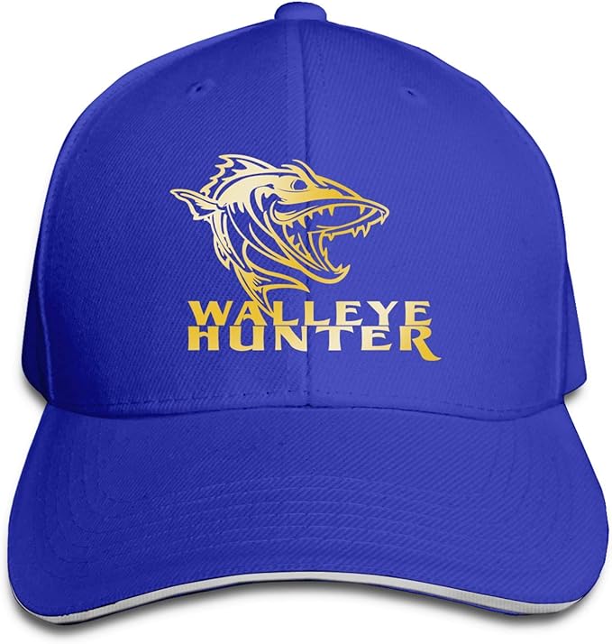 Walleye Hunter Baseball Cap Adjustable Blue Snapback Sandwich Caps Dad