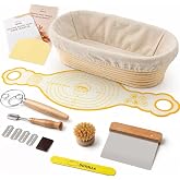 DOYOLLA Bread Proofing Basket Set, Sourdough Starter Kit, Banneton Bread Making Tools with Silicone Bread Sling, Sourdough Br