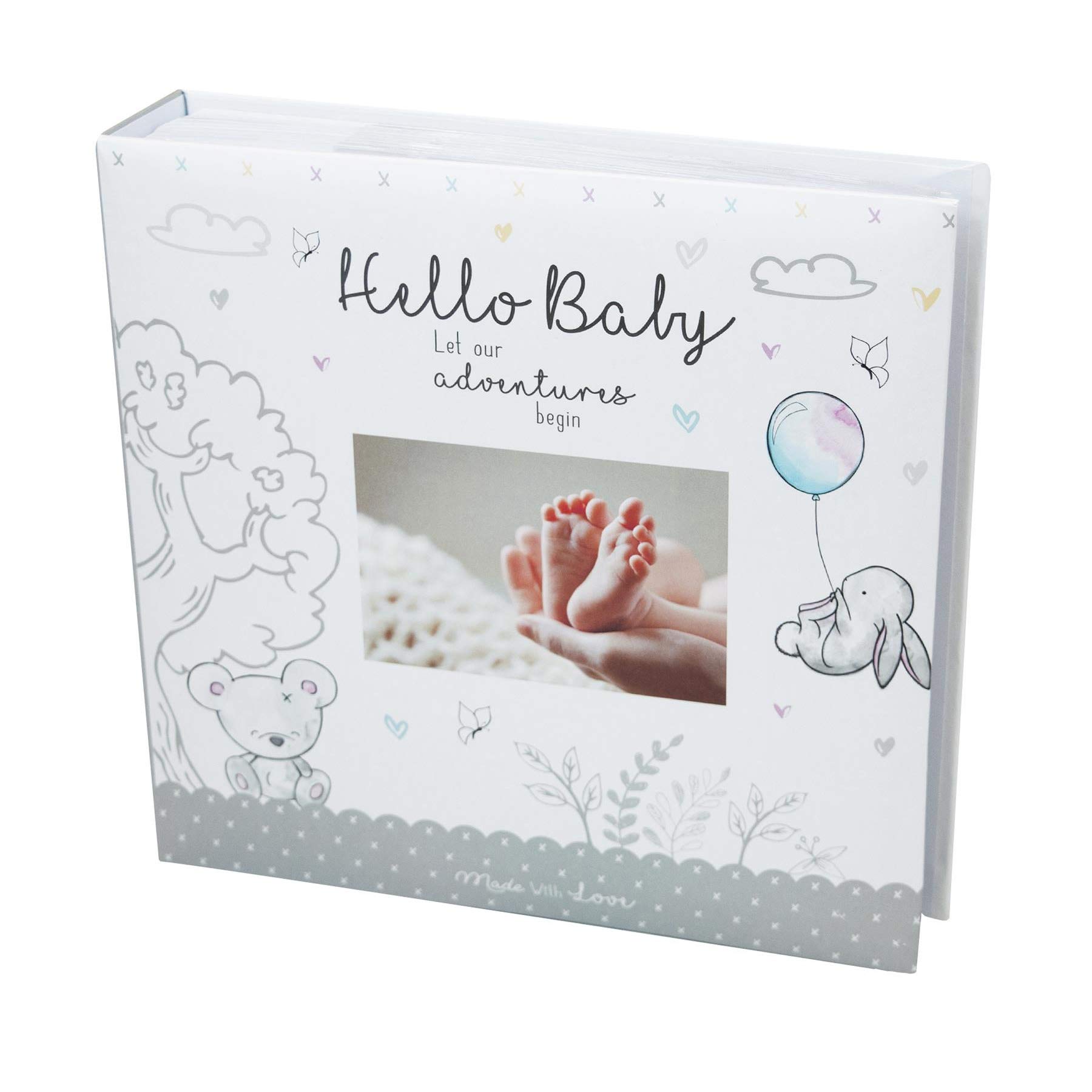 Baby First Photo Album 4x6'' 200 Photos memo White Unisex Birthday Christening
