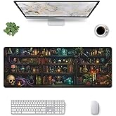 Library Mysterious Mouse Pad XL Large Mousepad Non Slip Rubber Base Desk Mat for Laptop Computer Gaming 31.5" X 12"