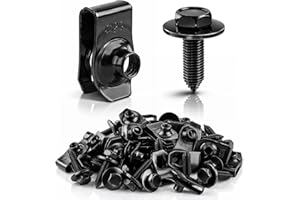 GoaMotors 50PCS 1/4 Body Fasteners - 25 Bolts & 25 U-Nut Clips for Fender, Engine Cover & Splash Shield