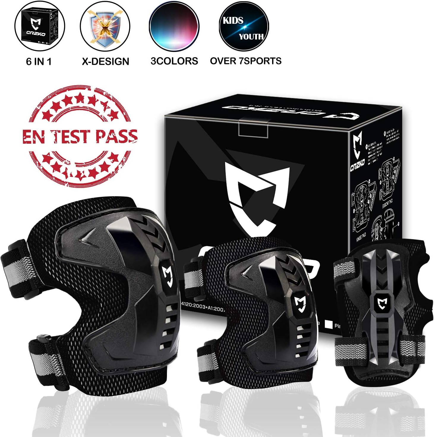 Knee Pads and Elbow Pads with Wrist Guards BMX Bike Inline Roller