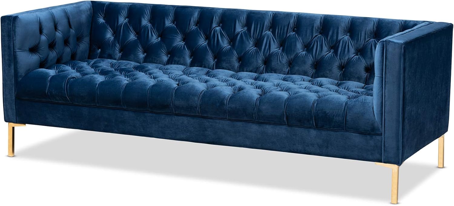 Baxton Studio Sofas, Royal Blue/Gold Furniture & Decor