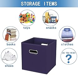 STOREONE 13 Inch Cube Organizer Bins ,Black Fabric